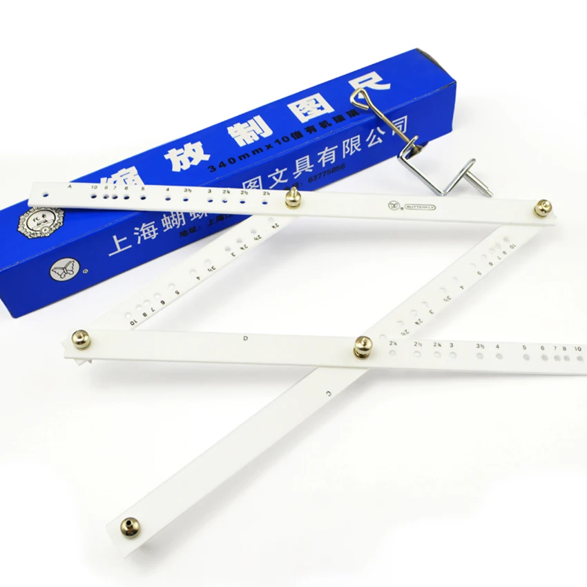 340 мм * 10 раз масштабируемый оргстекло Линейка Канцелярские принадлежности для