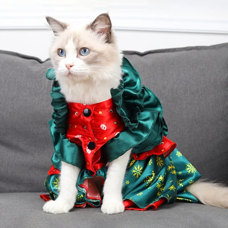 

2022 Halloween Pet Costumes Cute Cosplay Christmas Tree Coat For Cat Dog Kitten Puppy Cape Kawaii Pet Clothes Dog Accessoties