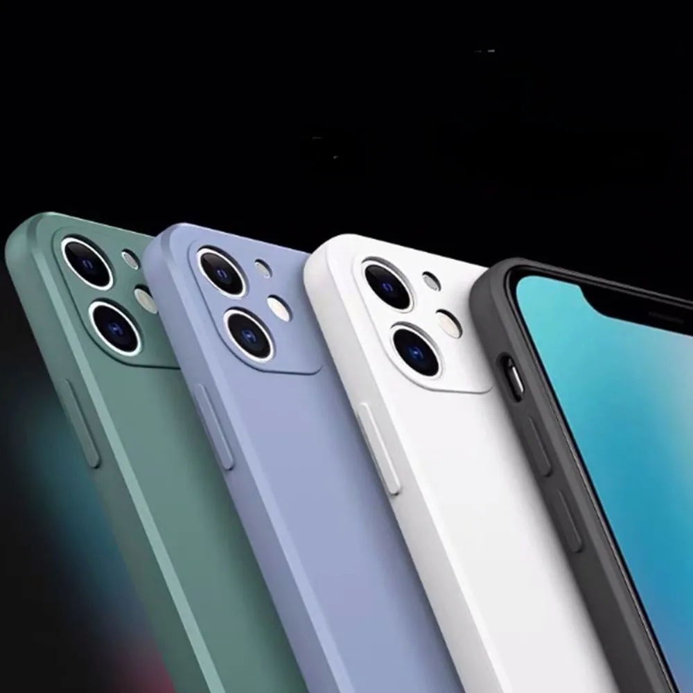 Квадратный чехол из жидкого силикона для iPhone 11 Pro Max силиконовые чехлы SE 2020