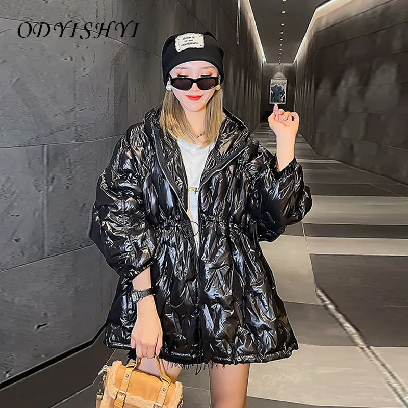 

Oversize Cotton Coat 2021 New Women Mid-Length Padded Down Jacket Thick Winter Korean Fashion Loose Warm Outerwear Female DH297
