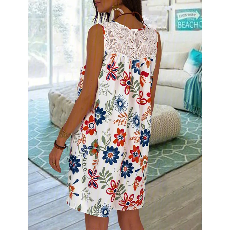 

Vest Women's Dress Sleeveless Lace Sundress Woman Female Party Evening Elegant Summer Sexy Girl Bodycon Casual Clothing