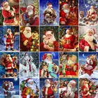 5D алмазная живопись, полный квадрат, Санта-Клаус, вышивка крестиком, рождественский подарок, алмазная вышивка, мозаика, картина Стразы, домашний декор