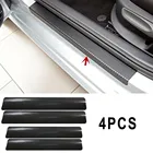 4 шт., защитные наклейки из углеродного волокна на порог и порог