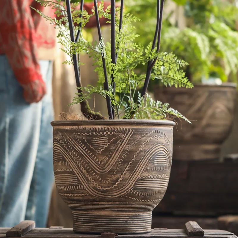 Очень большой этнический стиль ретро садовый двор калибр ручная работа черная