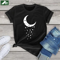 funny moon star graphic t shirts for women unisex short sleeve tees kawaii clothes harajuku girls tops oversized woman tshirts