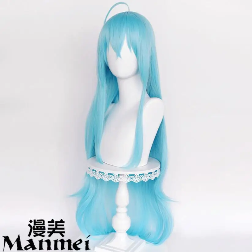 Ярко-синий 100 см яркий флюоритовый для косплея Diva парик с искусственным