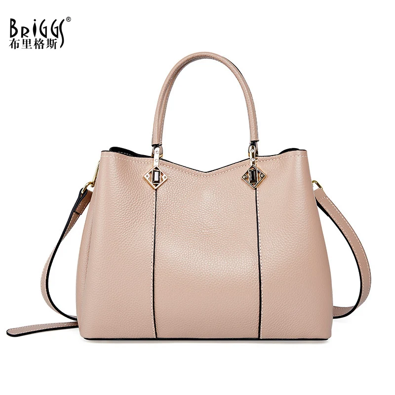 

BRIGGS New 2021 Genuine Leather Handbags Fashion Elegant Female Shoulder Bag Lady Classic Messenger Crossbody Bag For Women