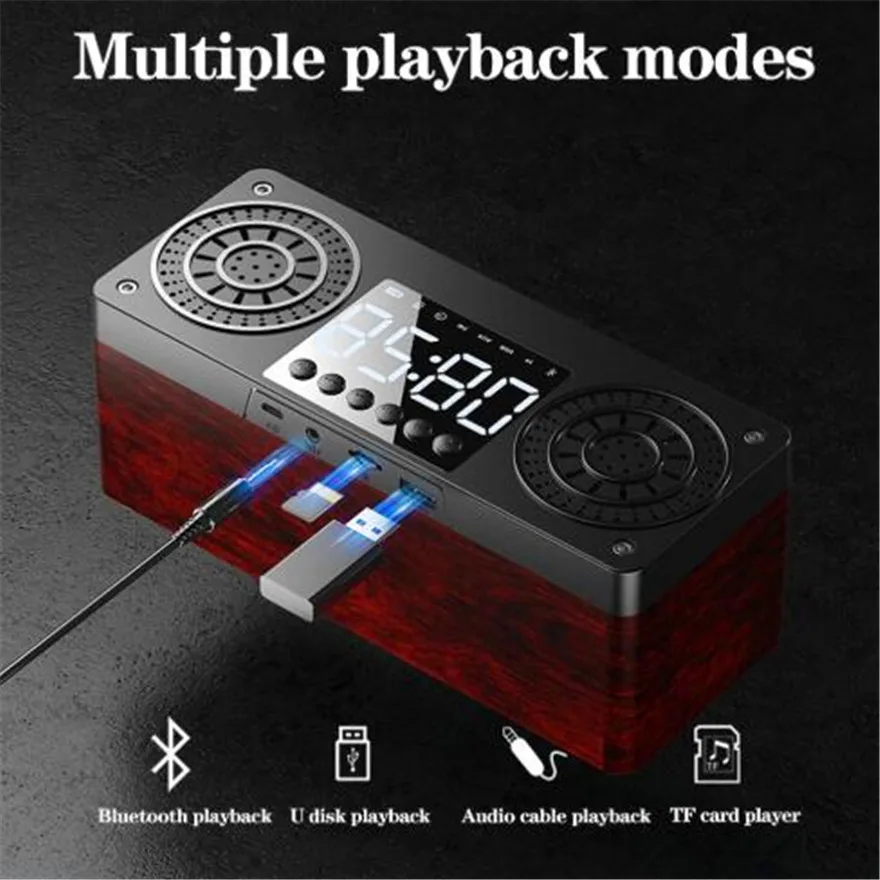 Будильник Bluetooth Aux стерео Mp3 радио Fm Usb аудио Hifi динамик полный диапазон рабочего