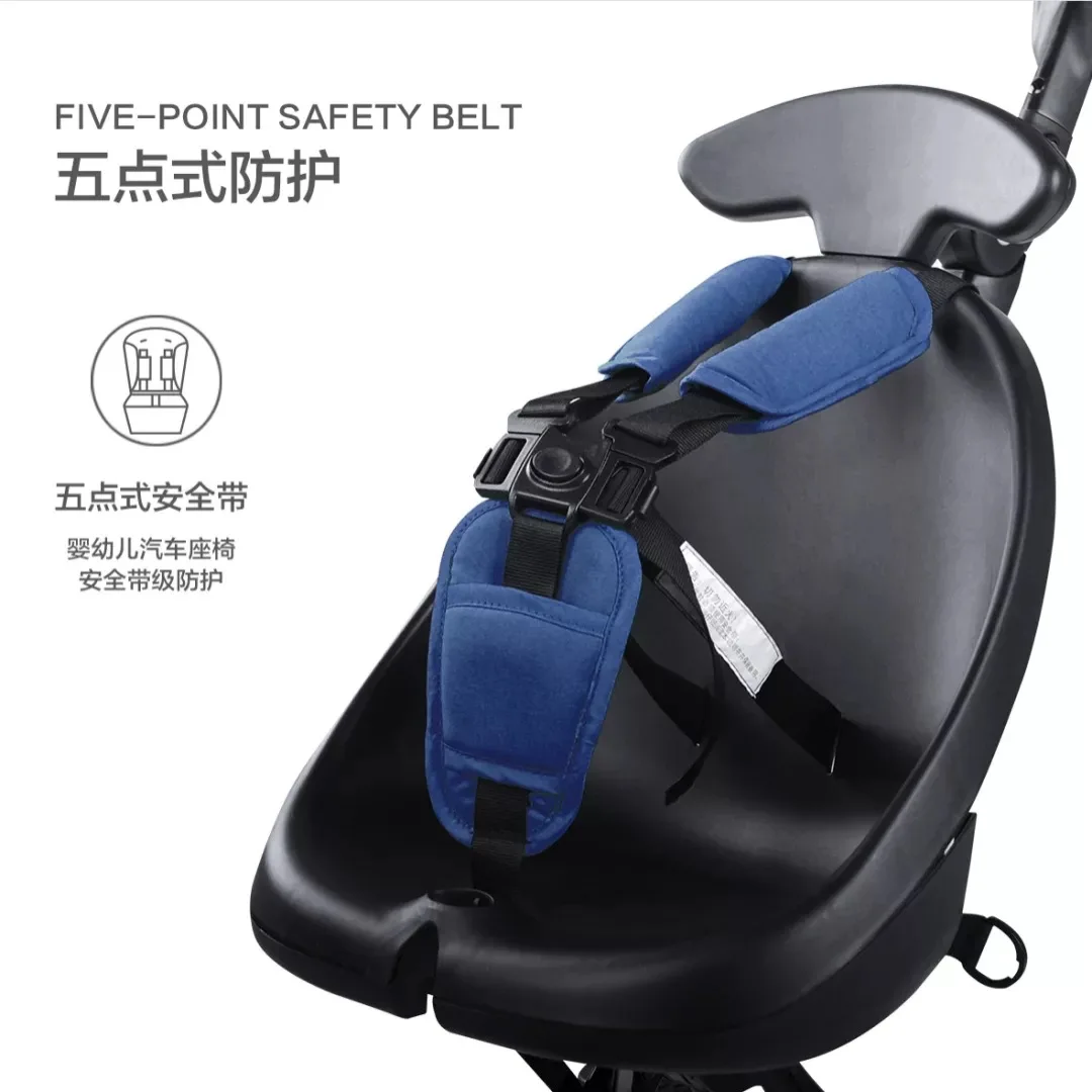 Детская коляска Складная портативная двухсторонняя четырехколесная с высоким