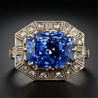 pure 3 carat sapphire jewelry gemstone 14k gold ring for women luxury bizuteria anillos de 14k gold gemstone wedding ring box