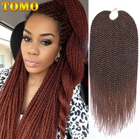 tomo long synthetic senegalese twist braiding hair 30strands ombre small crotchet braid hair extension for black women brown