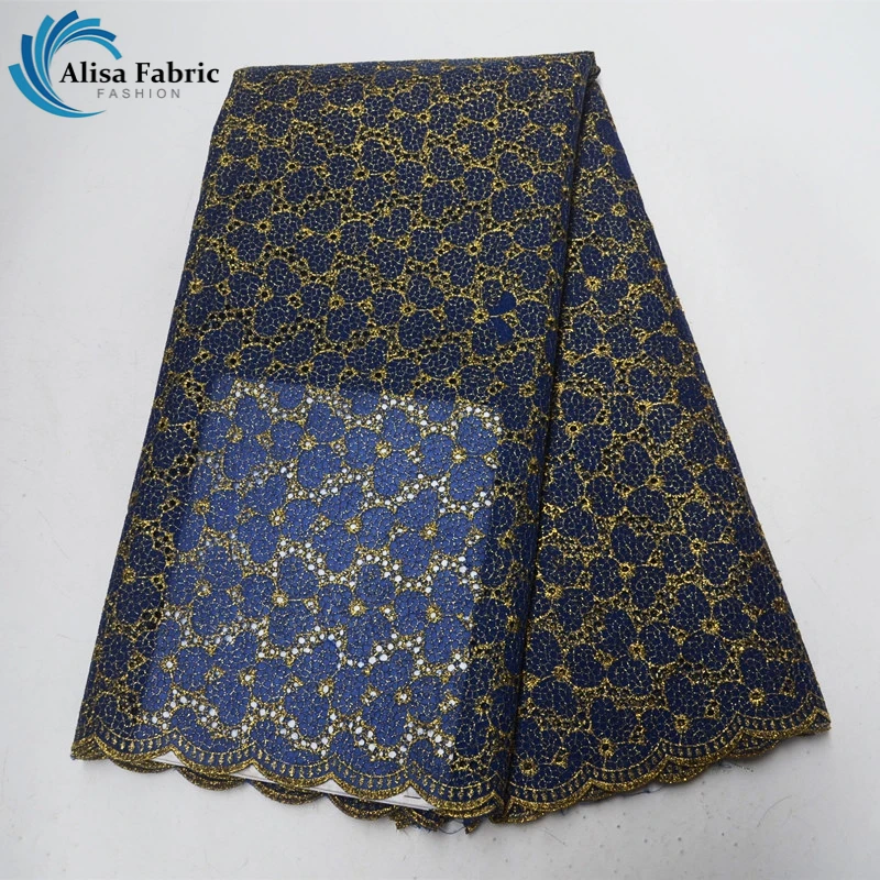 

Новейшая нигерийская кружевная ткань Alisa, африканская кружевная ткань из органзы 2021, высококачественное французское кружево с вышивкой, 5 я...