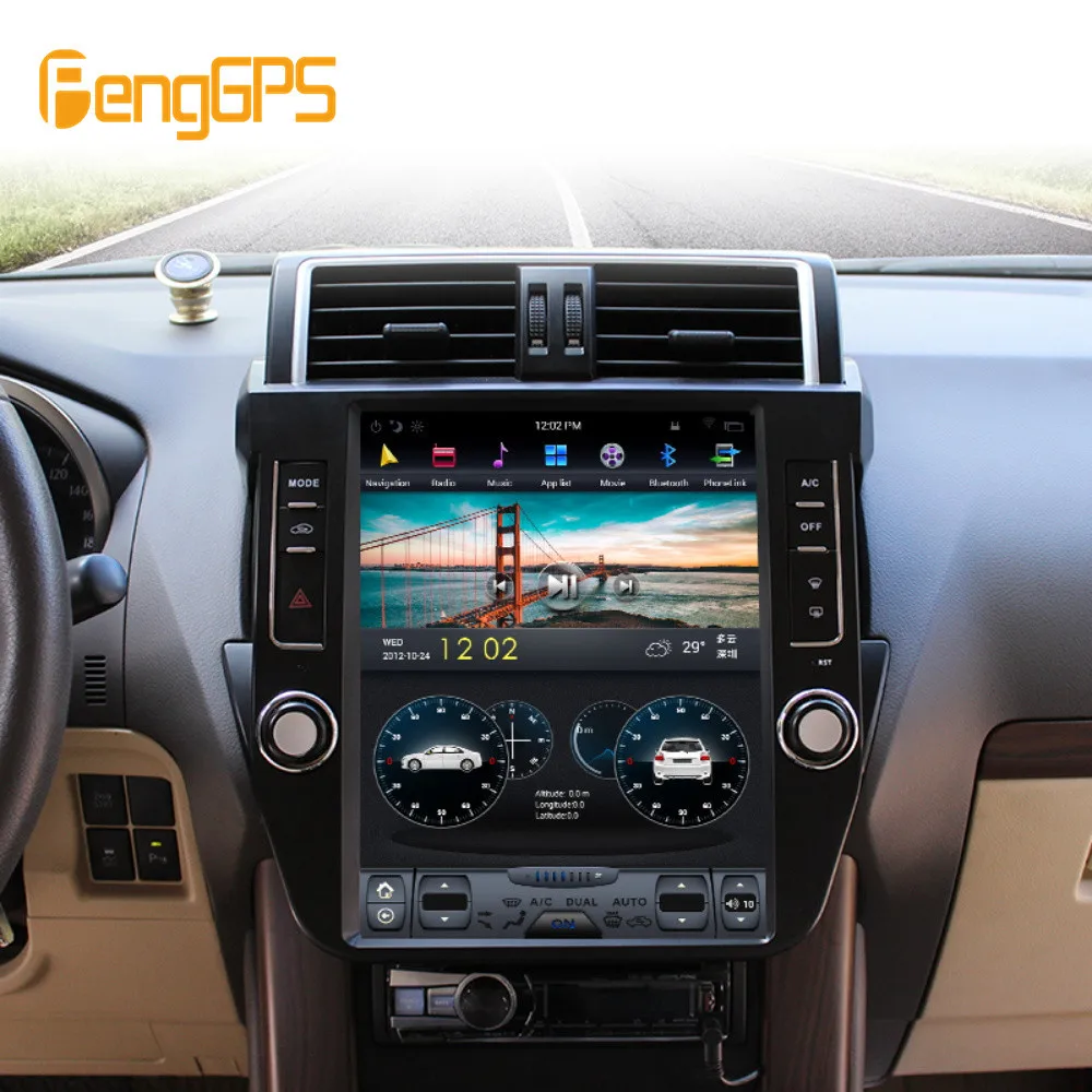 Автомобильный GPS-навигатор в стиле Tesla Android 9 0 PX6 4 Гб ОЗУ для TOYOTA Land Cruiser Prado 150 2014-2017