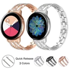 Ремешок из нержавеющей стали со стразами для Samsung Galaxy Active 2 40 44 мм Band 42 46 мм, браслет для Samsung Gear S3 ClassicFrontier, 20 22 мм