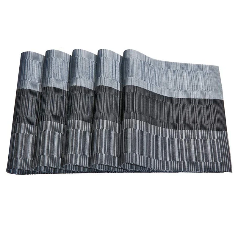 

PVC Placemat Washable Heat Resistant Table Mat Anti-Fouling Non-Slip Woven Mat 4-Piece