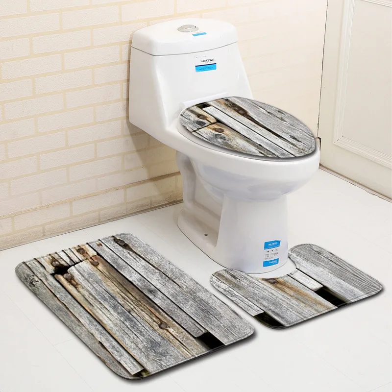 Zeegle нескользящий коврик для ванной комнаты ограниченный деревянный 3 шт. Набор