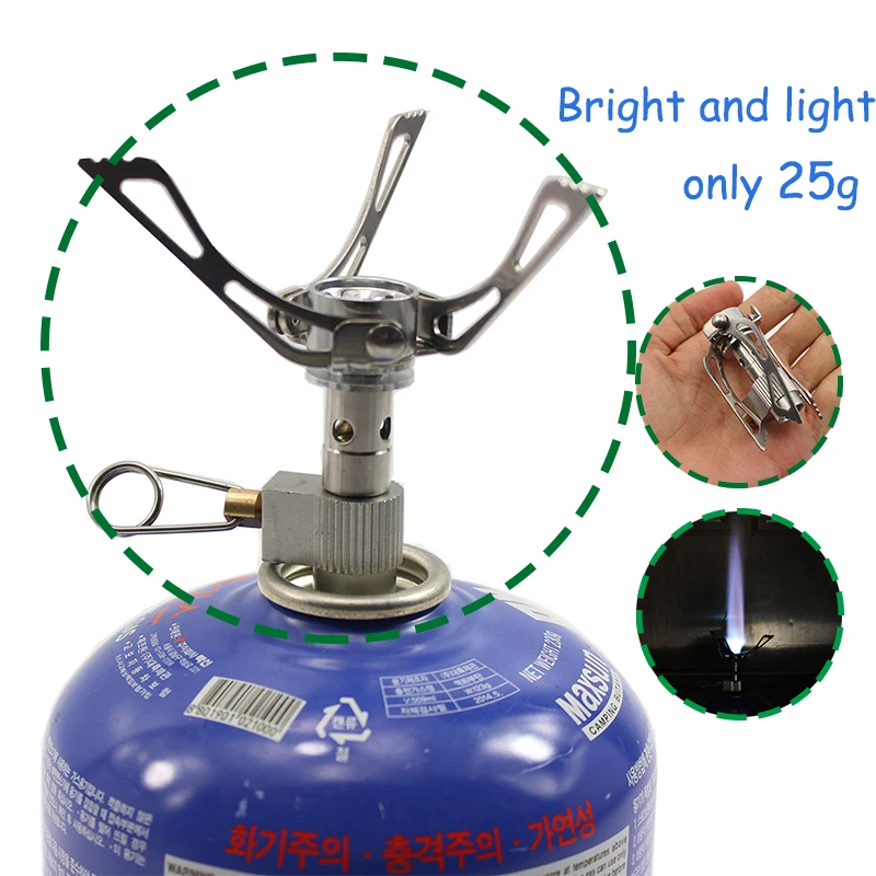 

Уличная газовая горелка для кемпинга, портативная титановая мини-горелка, карманная газовая плита для пикника, 3000t