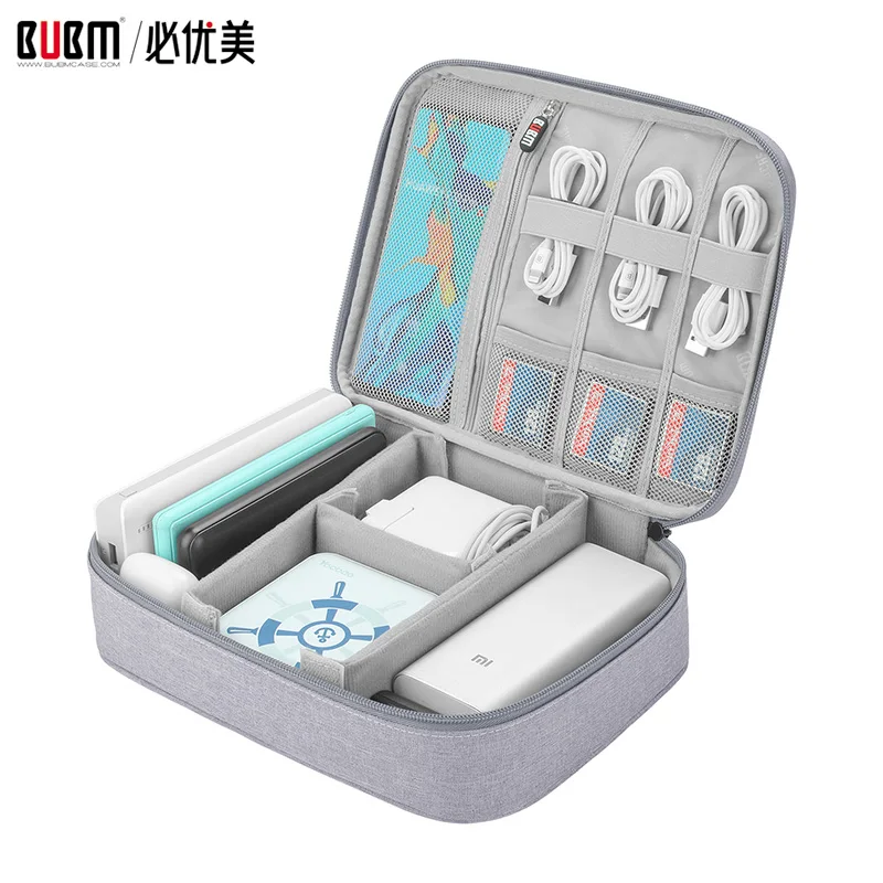 

BUBM bag for power bank digital receiving accessories Combination Lock Design case for ipad cable organizer portable bag for USB