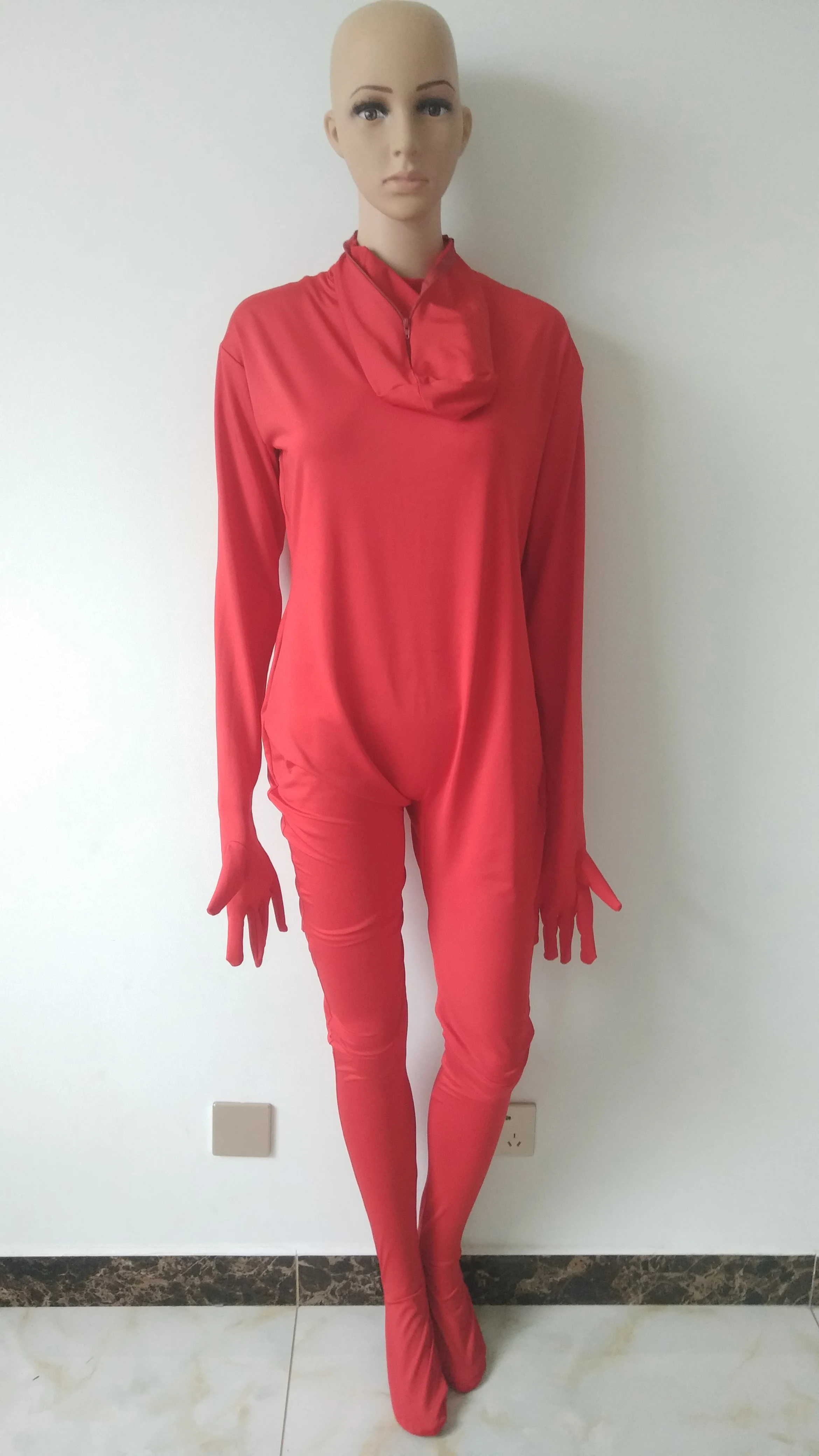 Женский полный костюм из спандекса красного цвета гимнастический унитард одежда