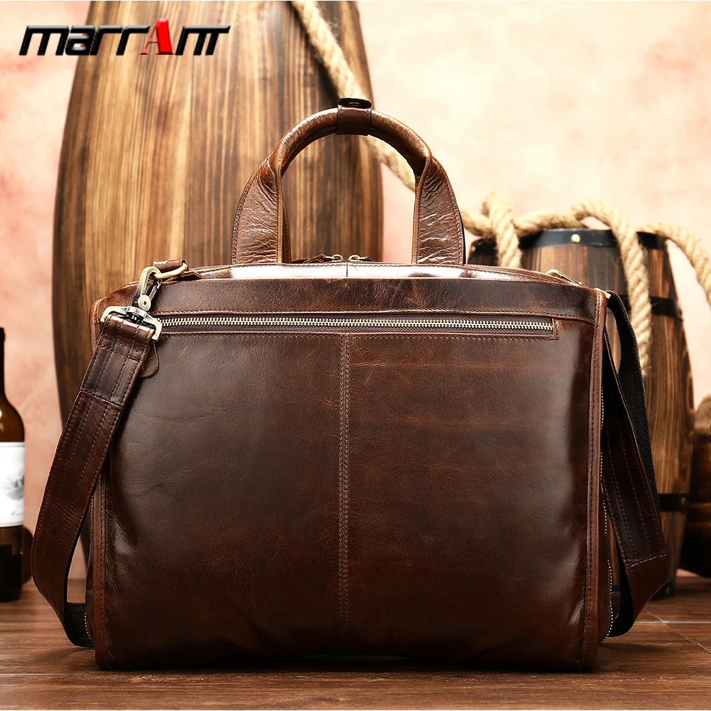 MVA Men Briefcase Large-capacity Handbags Business Laptop Bags Fashion Leather Travel Bag Soft Messenger Bag Crossbody Handbags