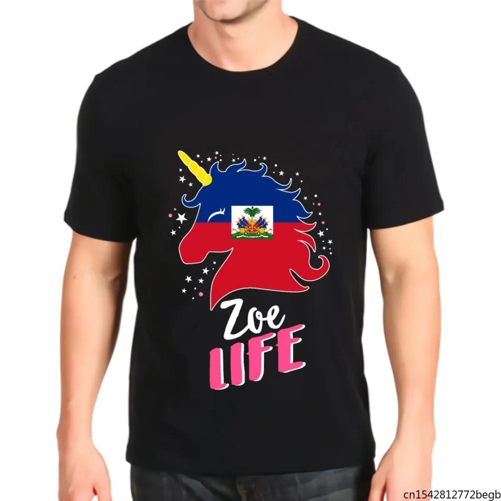 

Unicorn Haiti Flag Zoe Life Graphic Men's T Shirt