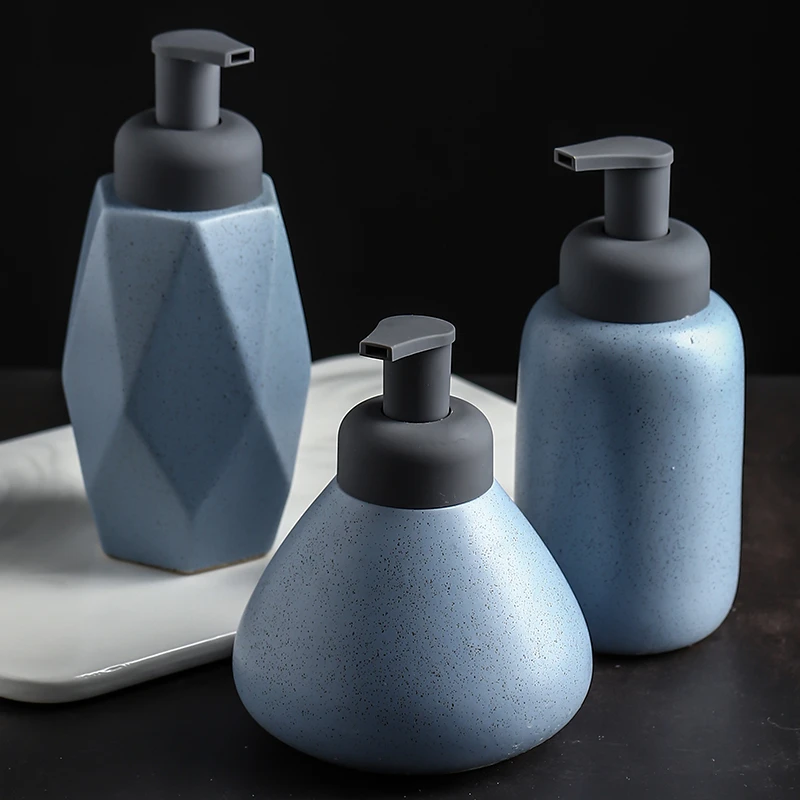 Unique Design Lotion Bottle Ceramic Bathroom Accessories Soap Dispenser Hand Sanitizer Bottle Shampoo Dispenser 3 Styles 112903