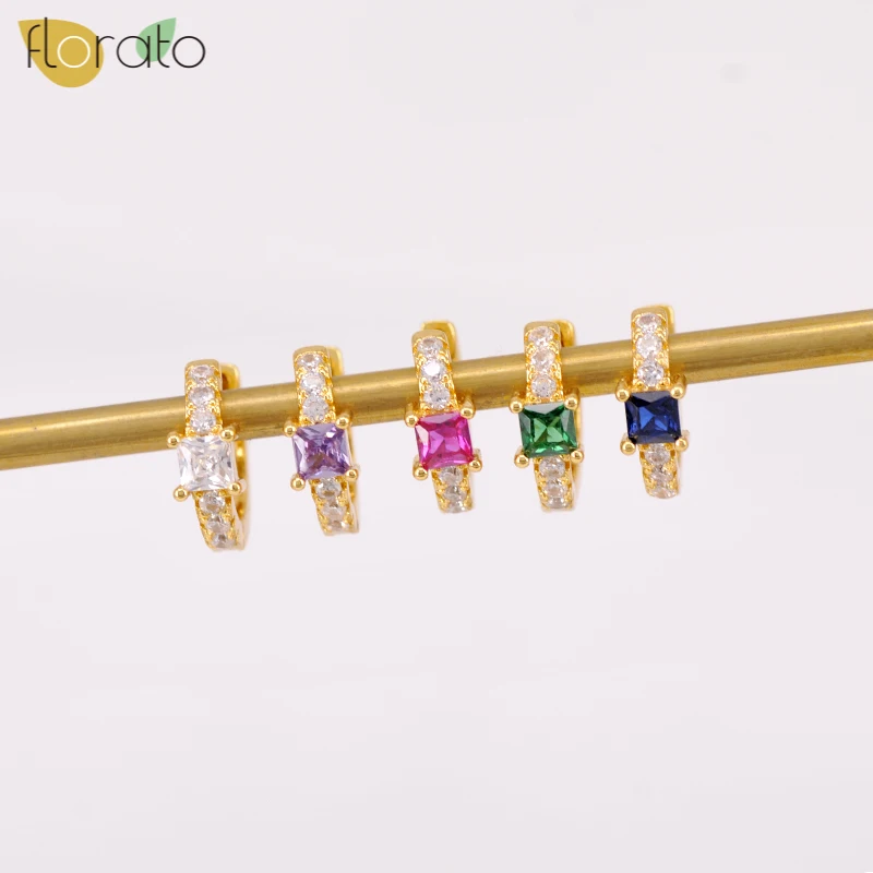 

100% 925 Sterling Silver Hoop Huggie Mini Circle Crystal Earrings Bling Zircon Hoop Earrings For Women Fashion Charm jewelry