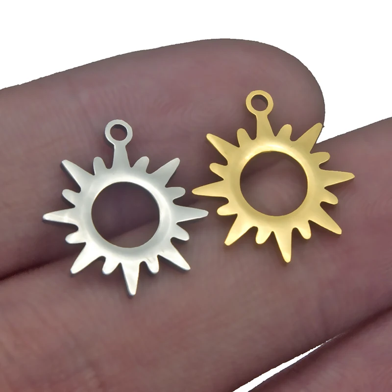 5 шт./лот Позолоченные Подвески ручной работы в виде подсолнуха огненного шара