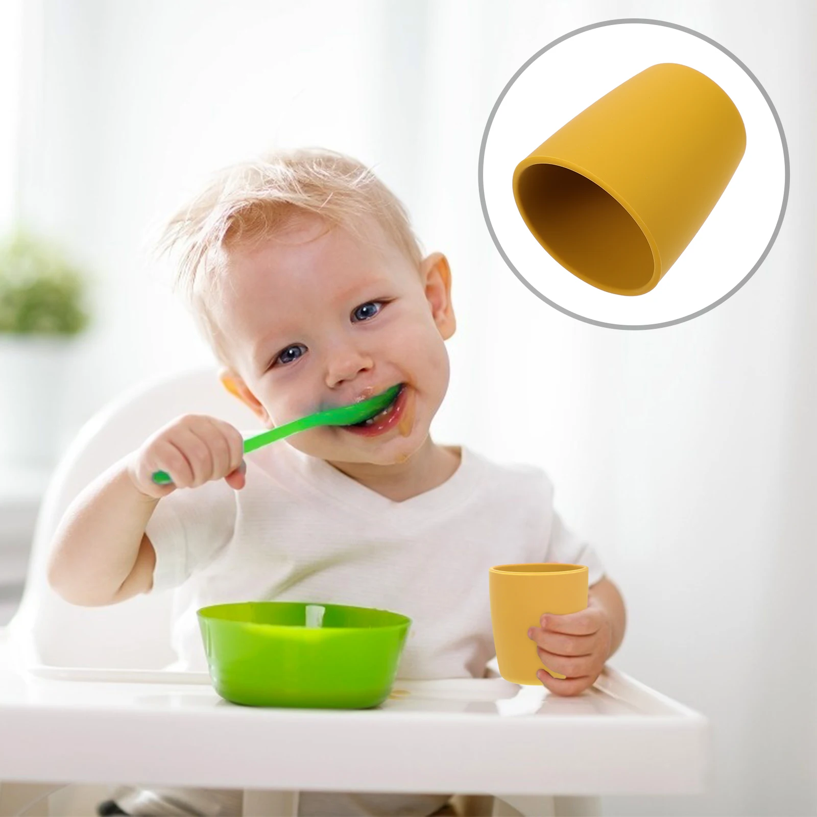 

1Pc Baby Food Silicone Cup Practical Infant Training Cup Toddler Drinking Cup Food Grade Silicone Baby Cup For Training