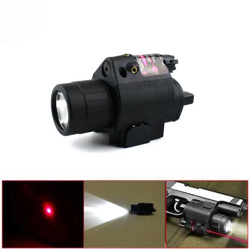 2in1 Combo Tactical 200 Lumen LED Flashlight / Light + Red Dot Laser Sight For Rifle Pistol Shooting Hunting Scope | Спорт и