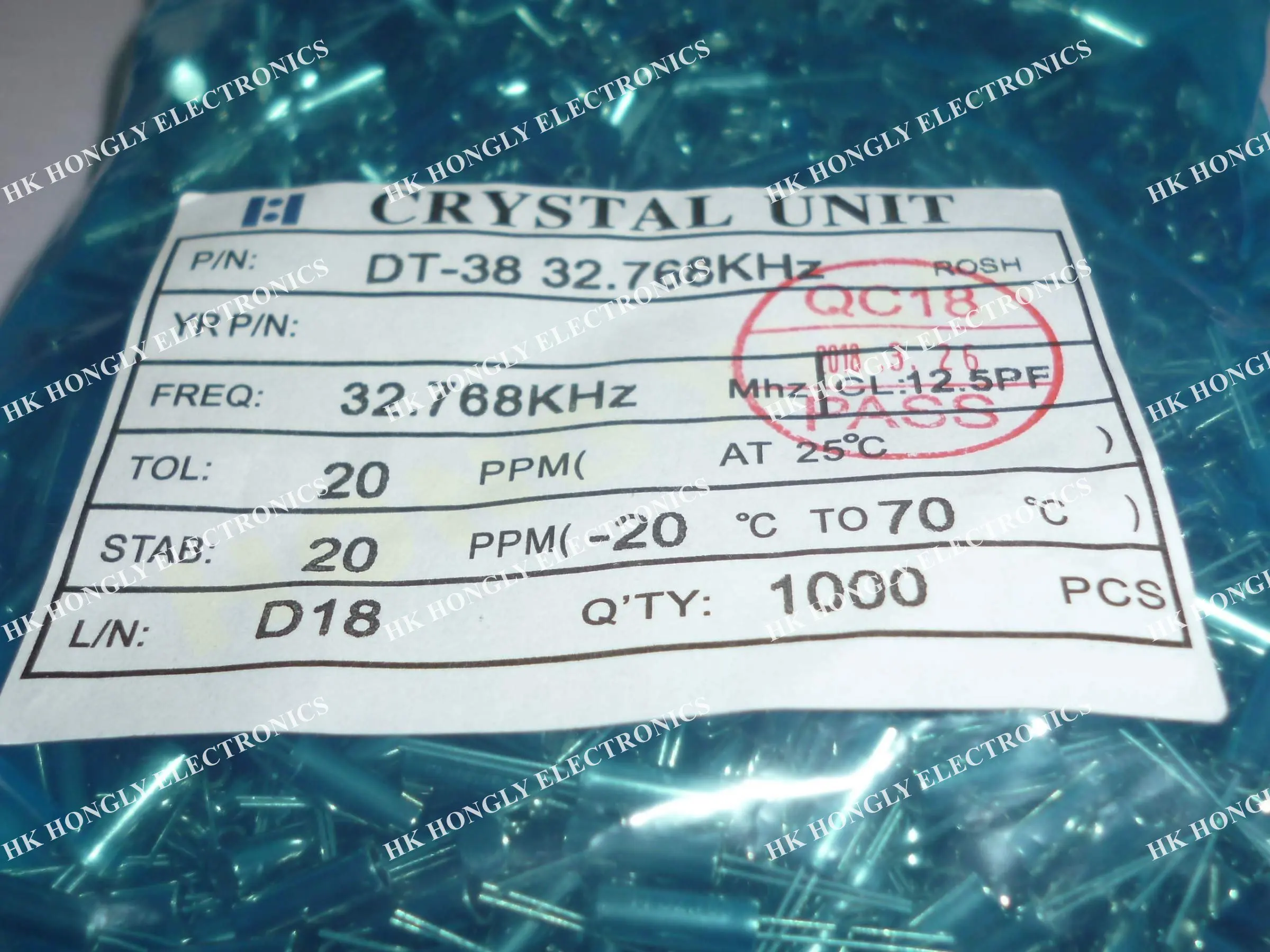 200 шт Кристалл DT 38 32 768 кГц 12.5PF 20PPM 3*8 мм 1000 шт./пакет|Аксессуары для переключателей| |
