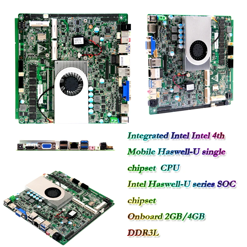 Материнские платы Haswell U материнские mini itx на встроенной плате DDR3 4 Гб 6 * COM 32/64 ГБ SSD