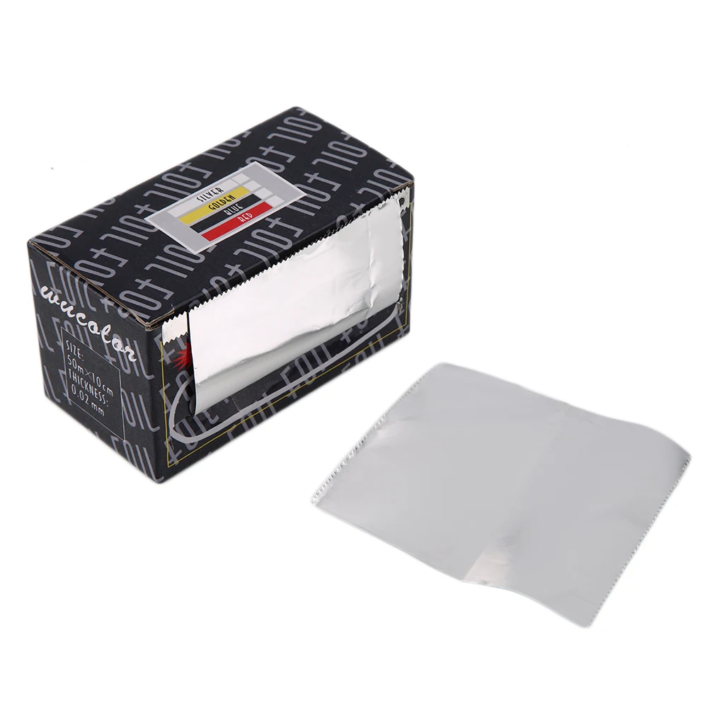 Portable Lightweight Manicure Tinfoil Foil For Highlighting& Colouring Hair Nails Box Aluminium With Silver Color Easy to Use