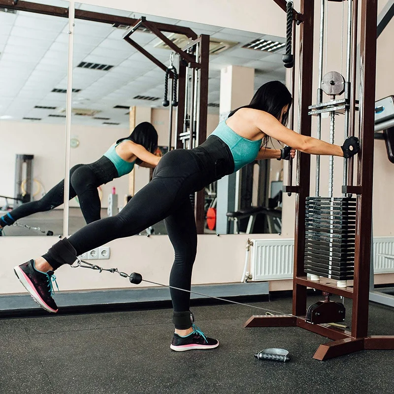 

4 Pcs of Fitness Cable Fitness Ankle Strap Thickened Ankle Strap Strap Attachment Double D Ring Adjustable Ankle Strap