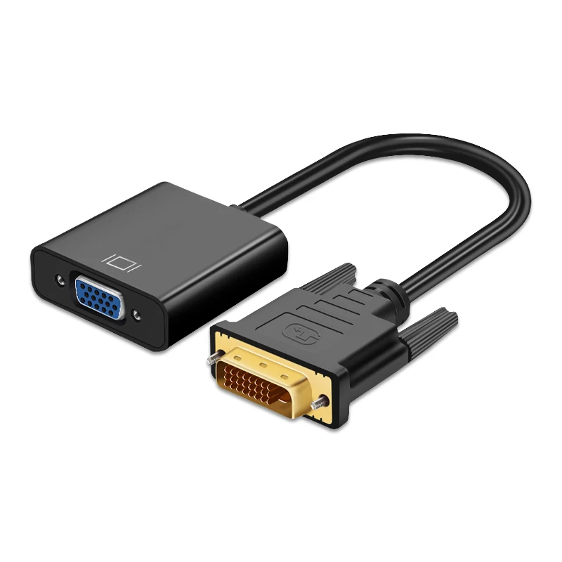 Cabos DVI-D DVI к VGA адаптер видео преобразователь кабеля 24 + 1 25Pin 15Pin HD 1080P для ПК