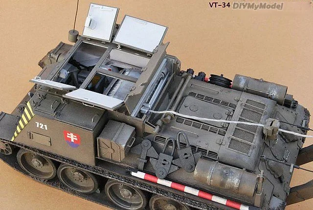 DIYMyModeI-KIT de construcci&oacute;n de tanque de Vt-34 para ni&ntilde;os, rompecabezas de juguete hecho a mano, regalo de pel&iacute;cula-4