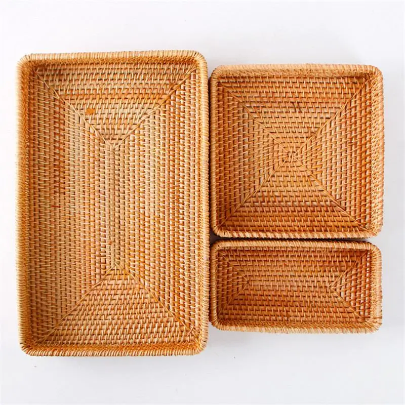 

High-quality Hand-Woven Rattan Weaving Storage Basket Snack Bread Fruit Storage Basket Handicrafts Home Decoration Rattan Basket