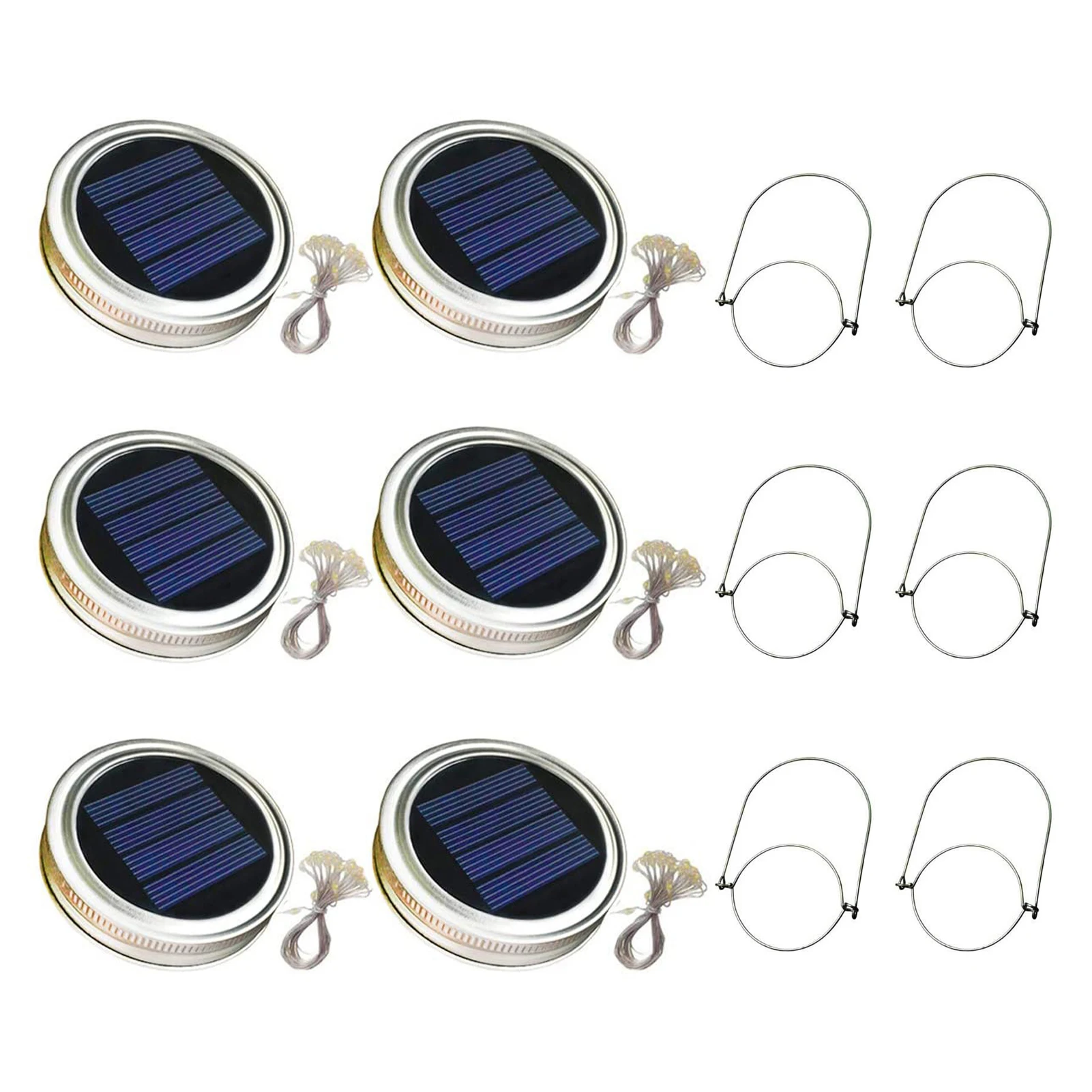 

6 шт. теплый белый свет 10 светодиодов автоматическое включение во дворе вечерние Солнечная банка крышка светсветильник щаяся сказочная гир...