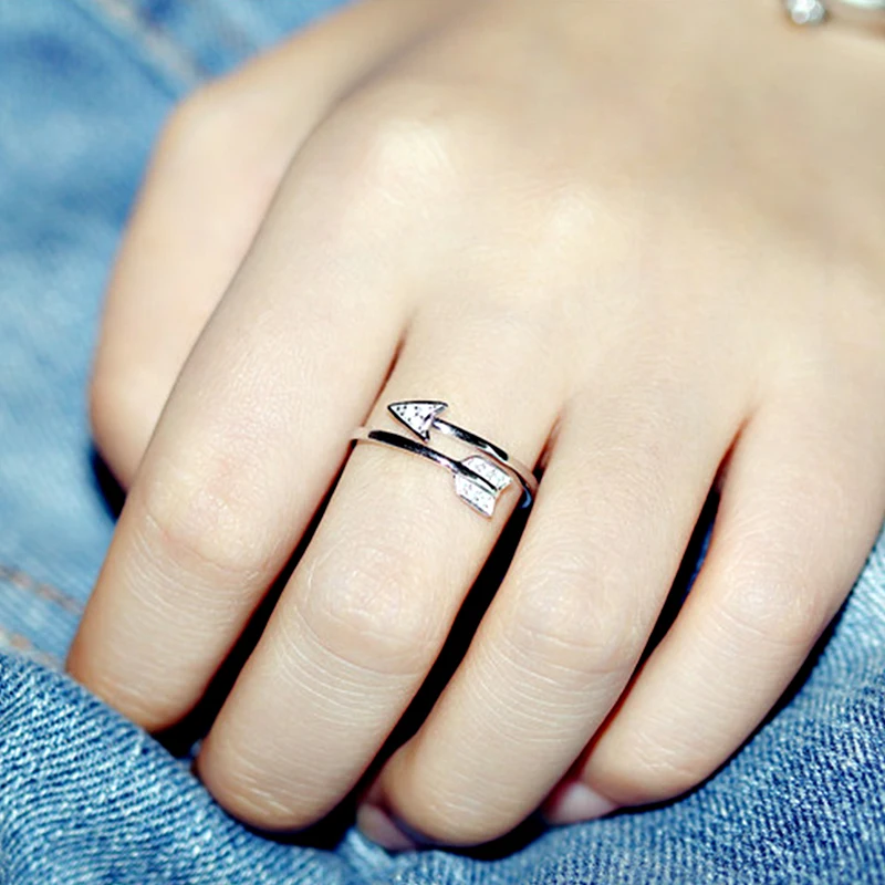 Модное серебряное кольцо со стрелой для апидов стрелы посеребренное Открытое