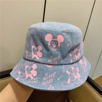 new fisherman hats mickey print all match cotton seaside beach gorros sun hat cartoon cute dome caps holiday cool hat 2021
