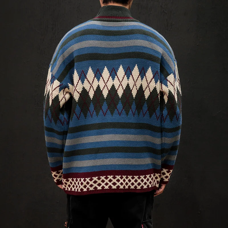 Модный свитер с принтом Мужская Уличная одежда вязаный мужской пуловер мягкий