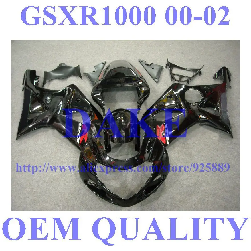 

Black R436 Fairing Kit For SUZUKI GSX-R1000 GSXR1000 GSXR 1000 K2 K1 00 01 02 2000 2001 2002 Fairings Tim