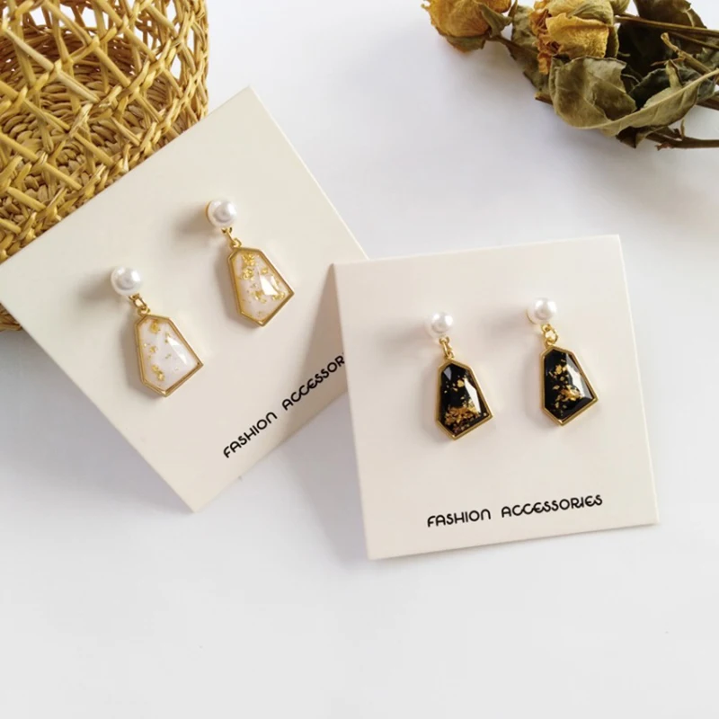 

Yaologe 2020 New Arrival Dangle Earrings Resin Imitation Pearl Geometric Earrings Popular Jewelry Gift For Girls Wholesale