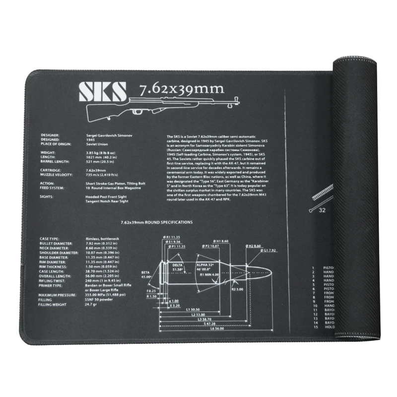 AR-10 MP5 1894 Gloc SKS пистолет для чистки резиновый коврик нескользящий чистящий коврик с схемой деталей и инструкциями оружейный коврик