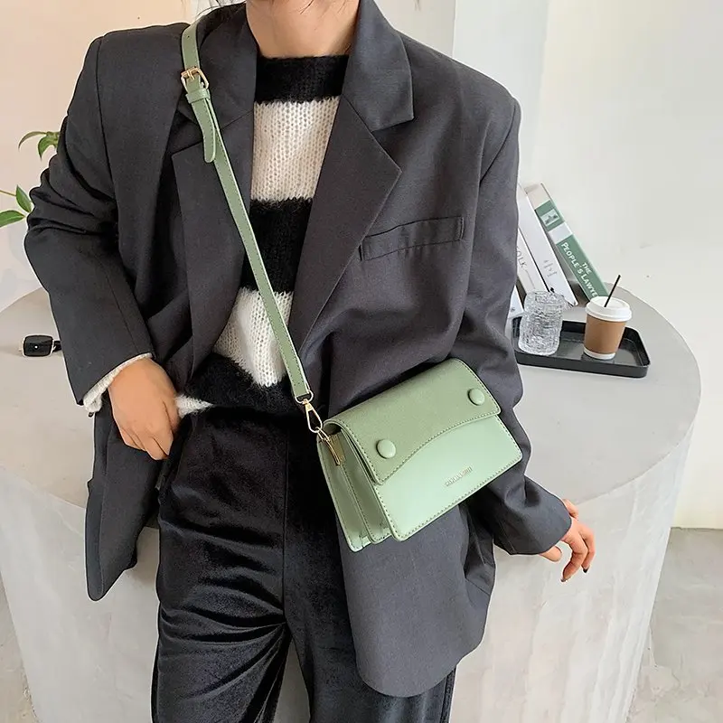 

Luxury Soft Leather Crossbody Shoulder Bag Fashion Panelled Designer Small Square Bags For Women 2020 Top Quality Bolsa Feminina
