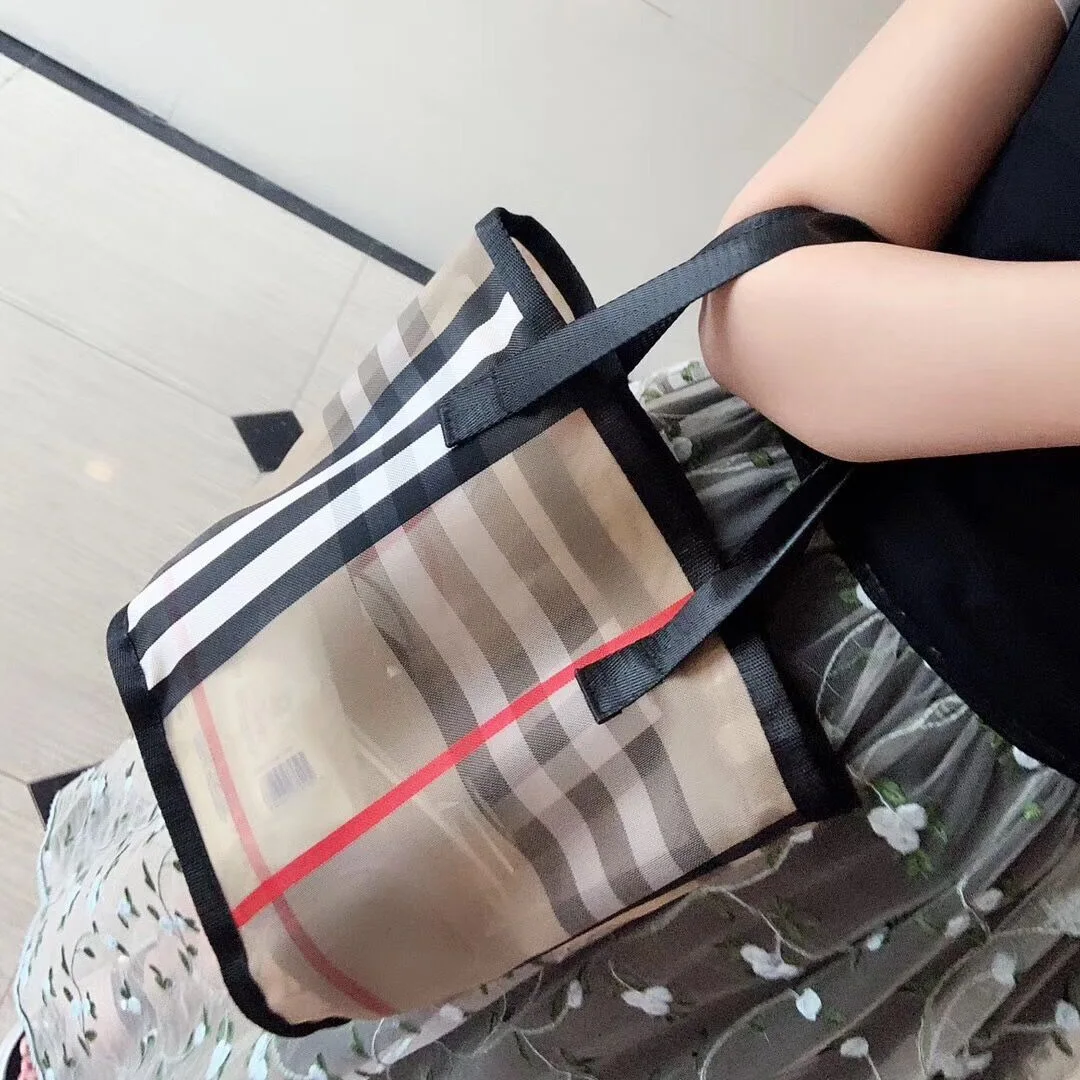 

Women Transparent Wash Bag Bucket Yogodlns Top Hands Makeup Toiletry Storage Handbag Small Cosmetic Beach Shopper Travel