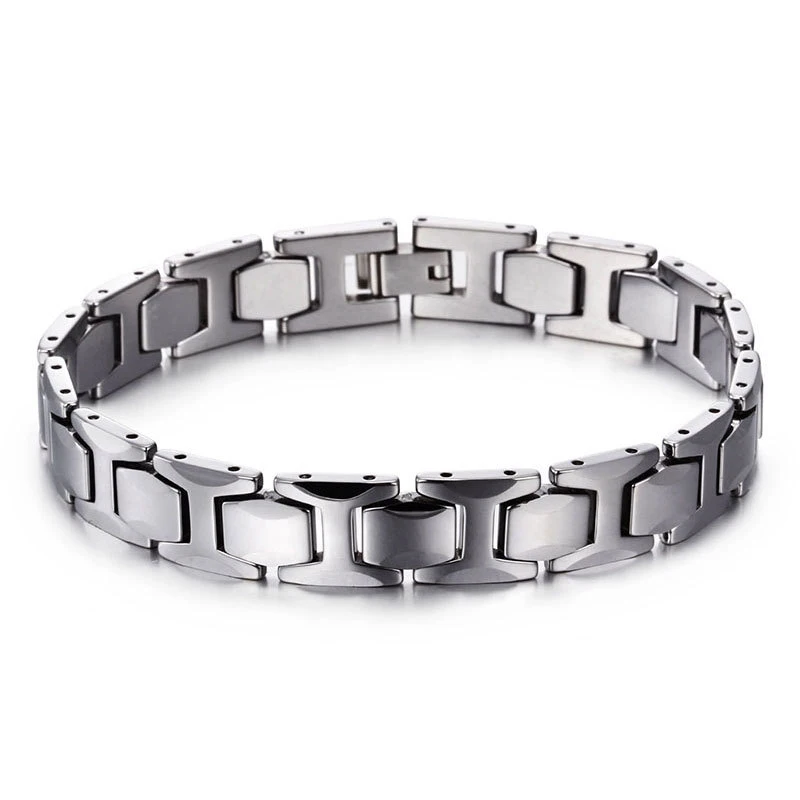 

Classic Tungsten Carbide Jewelry Men's Bracelet silver white gold color cuff charm bangle bracelet for men boys