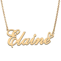 elaine name tag necklace personalized pendant jewelry gifts for mom daughter girl friend birthday christmas party present