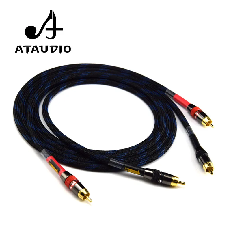 ATAUDIO Hifi RCA кабель высокого качества 4N OFC HIFI 2RCA мужской аудио для наушников DAC D90 A90 DX3
