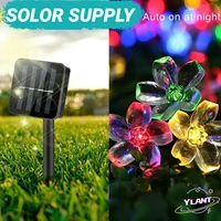 swt outdoor solar lamp cherry flower led solar string light for home garden decoration waterproof christmas party fairy lights